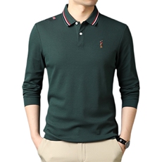 QLM55151男式2021春季新款长袖t恤青年休闲polo衫体恤P66，男装Polo衫，电商B360