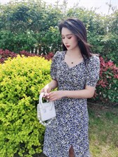 夏季新款碎花连衣裙，女装连衣裙，YO\VLF雅洛菲