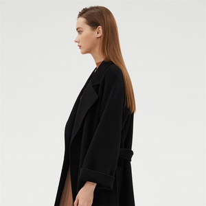 时尚气质女装双面呢大衣优雅显瘦长款外套品质羊毛面料百搭必备图片