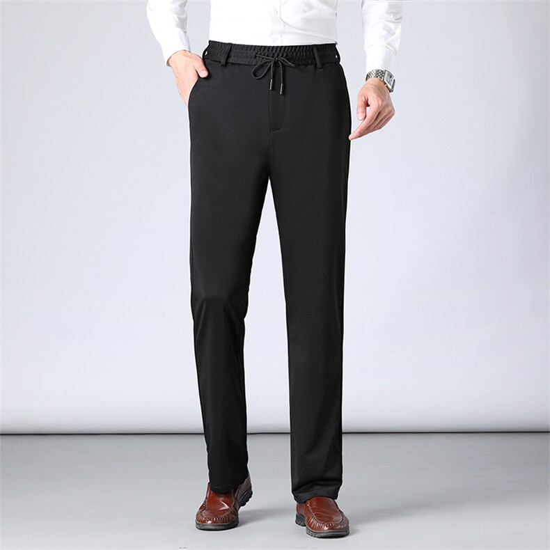 春夏新款2023年男士宽松直筒大板中老年爸爸弹力长裤商务休闲裤子，男装休闲裤，电商B360