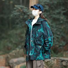 户外工装风口袋冲锋衣外套风衣男女连帽百搭休闲夹克2353-P70，男装夹克，星座1403A