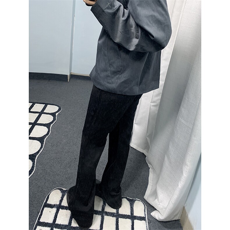 B221美式ins高街纯色情侣款休闲微喇冰丝西裤LK23083-P55控78,男装休闲裤,电商B221