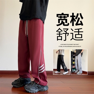 直播数据款 春季新款撞色侧条纹伞兵裤宽松直筒休闲裤 K503-P32图片