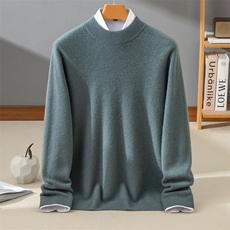 时尚商务都市百搭亲肤高级感宽松休闲男士羊绒衫，男装羊绒套衫，牧群羊绒