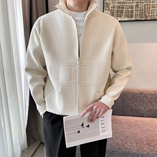 2024秋冬季针织开衫男宽松百搭保暖外穿情侣纯色毛衣外套M835，男装针织衫/毛衣，星座1116A-2（原606A-1）