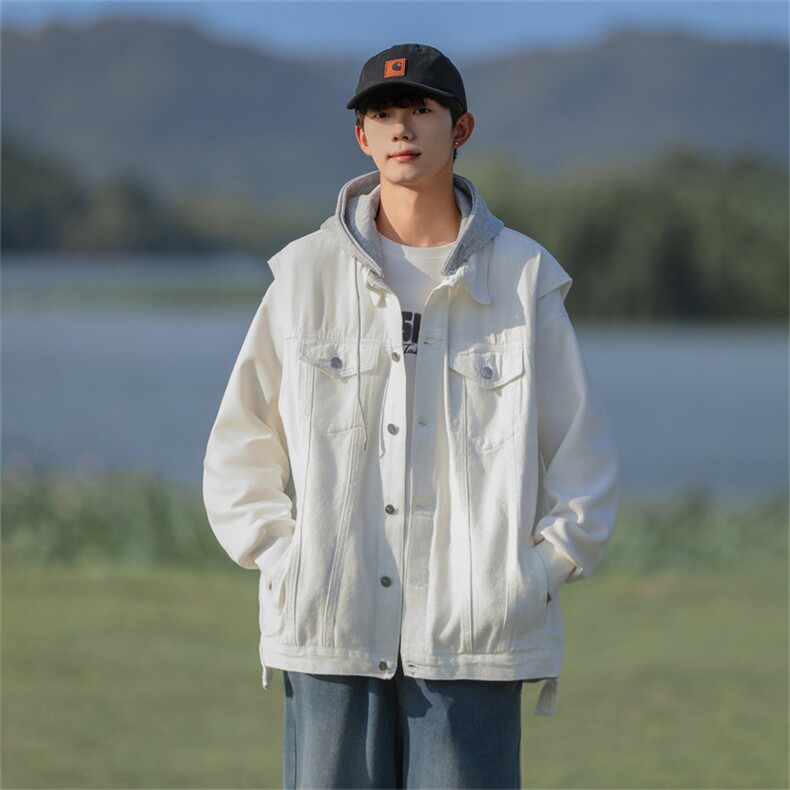 牛仔马甲男2024年秋季新款宽松夹克港风百搭工装外套MJ115-P60,男装夹克,星座1103-3