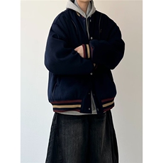 棒球服外套男春秋季2026新款潮牌宽松复古撞色休闲假两件夹克，男装夹克，星座506A