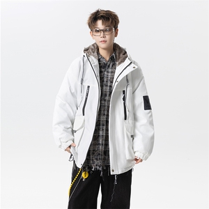 冬季外套加绒加厚潮牌夹克连帽宽松保暖派克服 A436-D209-P80图片