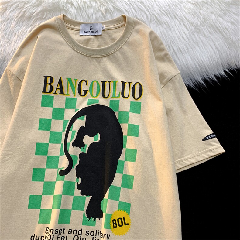 T恤潮流圆领男港风印花2022毛毯平铺时尚B299-5128-P45-控69，男装T恤，电商A061-1