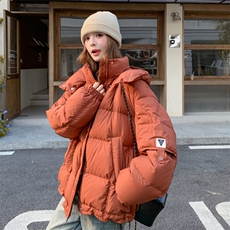 橘色轻薄短款羽绒服外套女冬季2025新款小个子流行爆款超火冲锋衣，女装羽绒服，2C273
