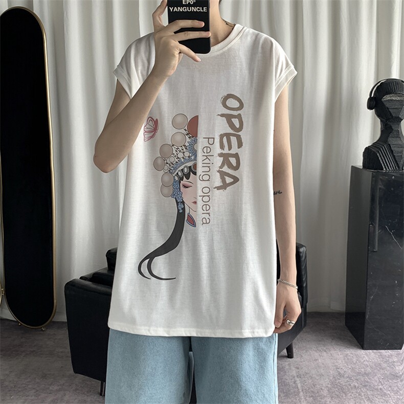 BX25161-P25 纯棉汗背心男士大码宽松汗衫男无袖t恤男 港风图片