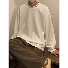 中性款秋季新款德克绒圆领长袖卫衣宽松打底衫A316-1-Y94P40控58，男装T恤，星座906（原电商a316-1）