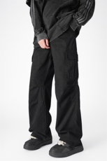 秋冬三色高级感褶皱工装裤男款潮直筒宽松休闲长裤子LY528/p58，男装工装外套，电商B381-2