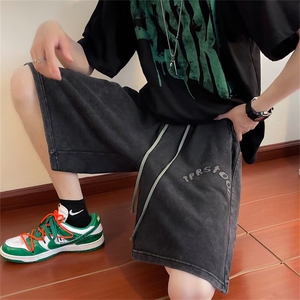 欧美高街休闲短裤男夏季潮牌水洗复古宽松运动五分中裤 K3721-P40图片