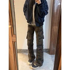 【网图】B221美式ins高街暗黑微喇迷彩牛仔裤LK25462-特P45控78，男装牛仔裤，电商B221