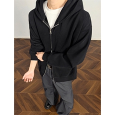 WY888特P45现货460克超柔银狐绒开衫双拉链重磅卫衣男连帽外套b，女装短外套，电商A456（原C415）