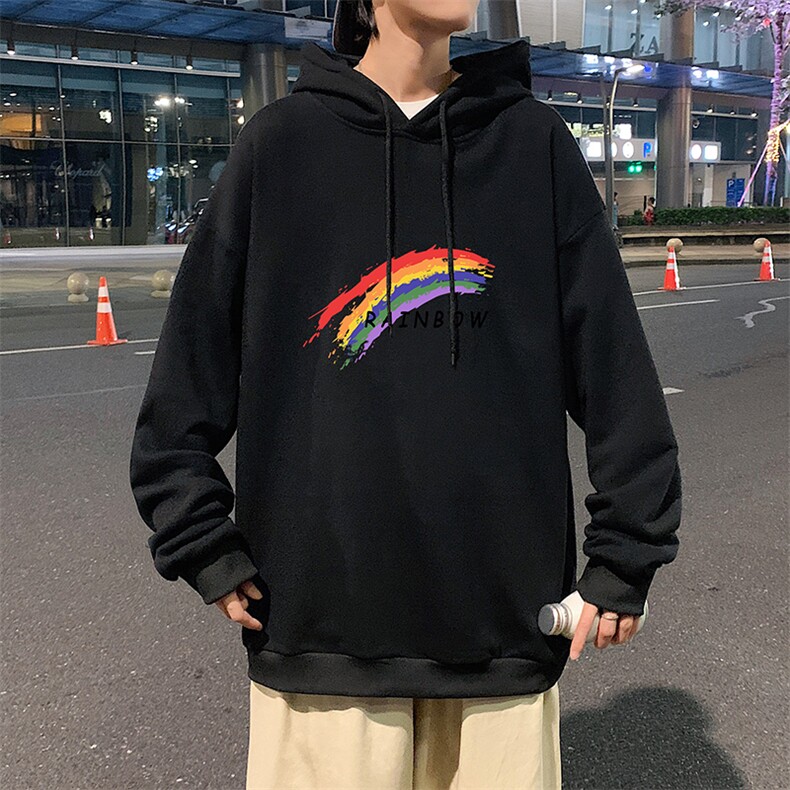 WY2064-P35加绒款-P40纯棉连帽卫衣男大码运动帽衫宽松薄外套男,男装卫衣,电商A040