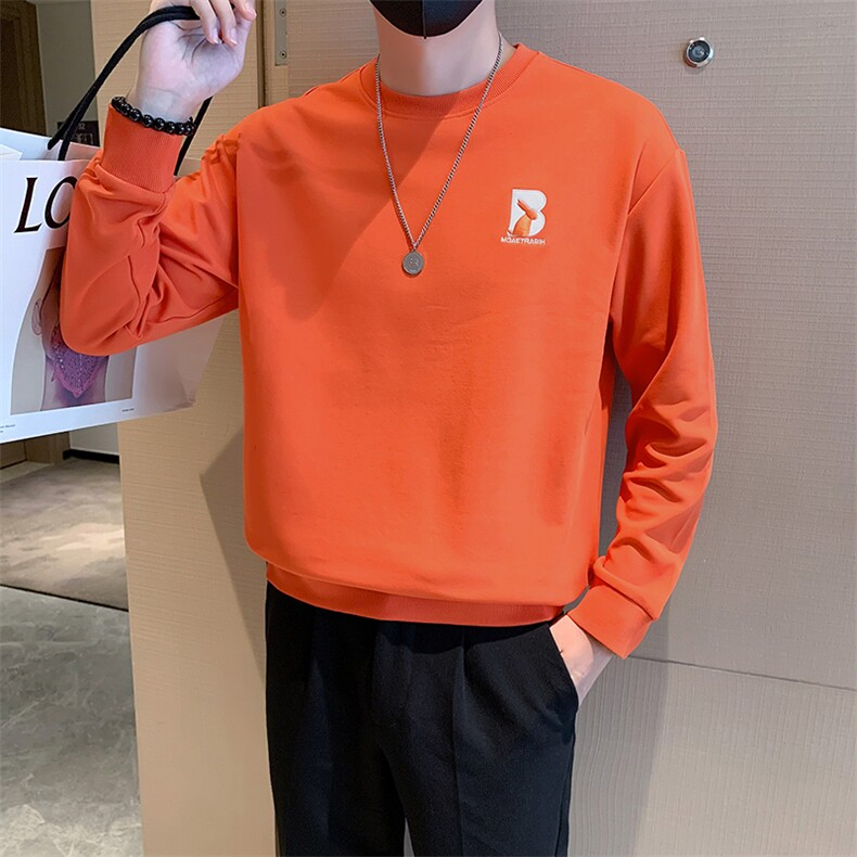 2025秋季打底衫刺绣品质高级感长袖套头卫衣外套WY37-P48,男装T恤,电商D342
