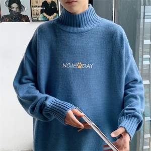 M18090-P45 加绒款-P65半高领毛衣男士大码针织衫男毛线衣男线衫图片