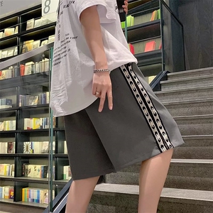 夏季复古织带运动短裤男潮牌宽松阔腿休闲百搭五分裤子DK416-P26图片