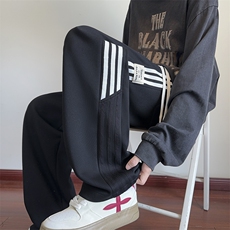 美式条纹卫裤男秋季潮牌宽松直筒休闲长裤24XK66867特批40，男装休闲裤，电商A042