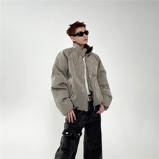 网图美式休闲夹克棉衣外套潮牌双拉链面包棉服A025-ZY18305-P80，男装夹克，电商A025