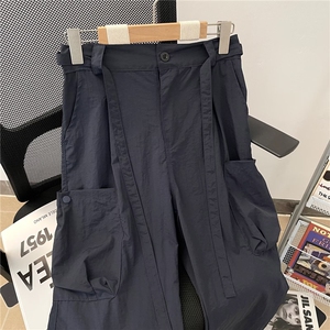 高品质秋款男休闲裤工装大口袋塔丝隆褶皱直筒长裤h0028 P45图片