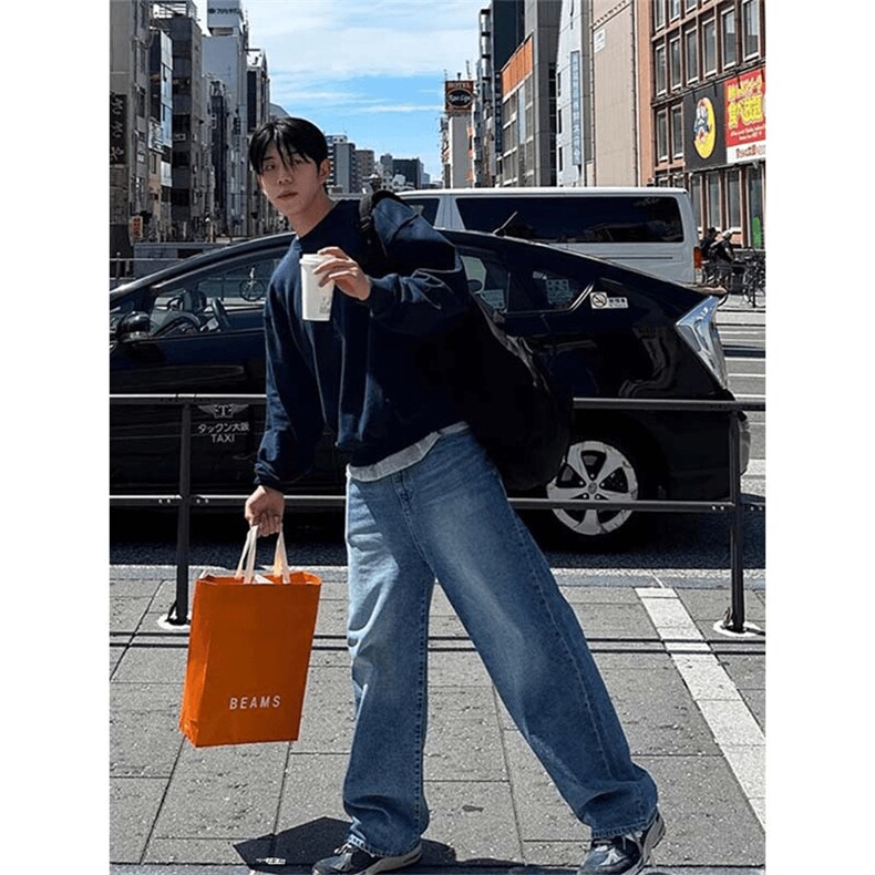 抖音得物高品质二开支持退换26春装美式男宽松曼巴纯色圆领卫衣,男装卫衣,电商A443