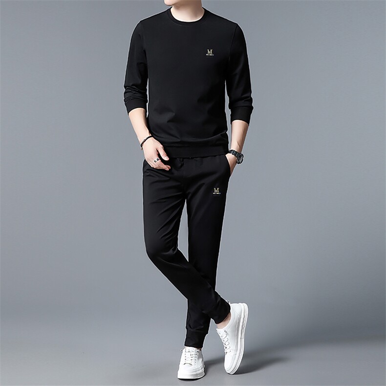 SA3036-2钱塘2020-2中青年男士冬季厚款圆领卫衣套装休闲P137,男装休闲套装,钱塘207-2