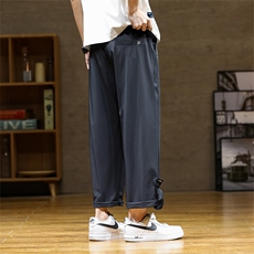 港风冰丝裤M-8XL夏季大码散口透气速干冰丝长裤109-K2296-P50，男装休闲裤，星座109