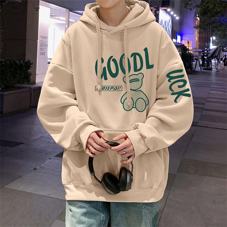 CM018P60加绒65宽松连帽卫衣秋冬新款帽衫港风潮小熊外套,女装短外套,星座304A-1