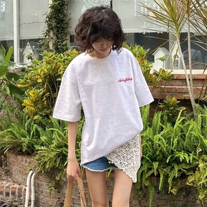 万针全刺绣工艺抖音得物高品质260克重磅纯棉双纱美式高街短袖T恤图片