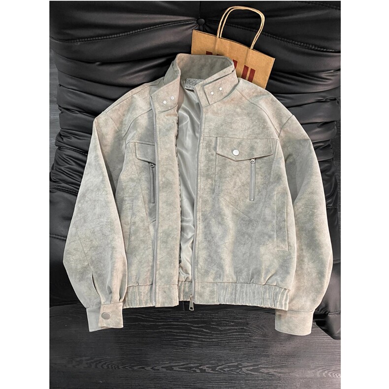 春季扎染PU皮衣皮夹克外套男6156-TP53(树脂双头，金属拉链两种），男装夹克，星座207