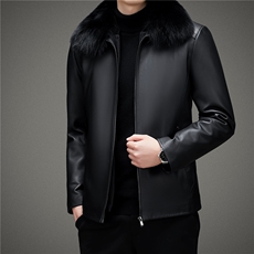 BAMJ-2218钱塘2020-2秋冬季厚款商务休闲中年男士夹克皮衣P750，男装皮衣，钱塘207-2