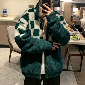 冬季羊羔毛外套男潮牌立领棉服棉衣 A328P100 控148图片