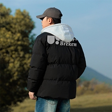 港风抖音直播得物高品质加厚假两件连帽棉衣外套M1604P85，男装棉衣，电商C408-1(原B339-1)