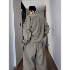 流苏牛仔外套男潮牌宽松高街痞帅设计感工装夹克JK7746特P72，男装工装外套，星座908-1