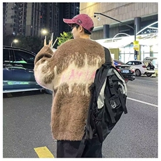 美式复古毛衣潮牌2026冬季慵懒高级感小众设计感针织衫情侣款上衣，男装针织衫/毛衣，星座506