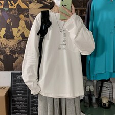 2023春新款海报风套头圆领卫衣长袖T恤男大码印花衣服wy08P35控49图片