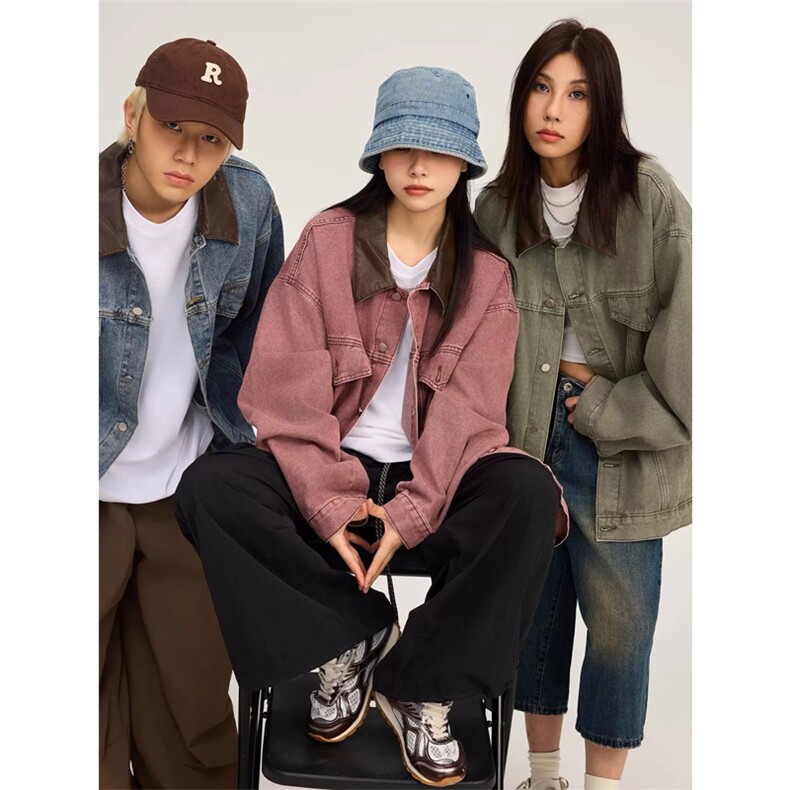 网图有货 美式底特律牛仔夹克男女情侣复古工装上衣外套 A921-P75图片