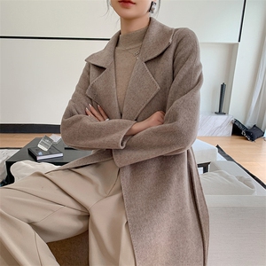 时尚百搭经典简约女装双面呢大衣优雅显瘦长款外套气质女神必备图片