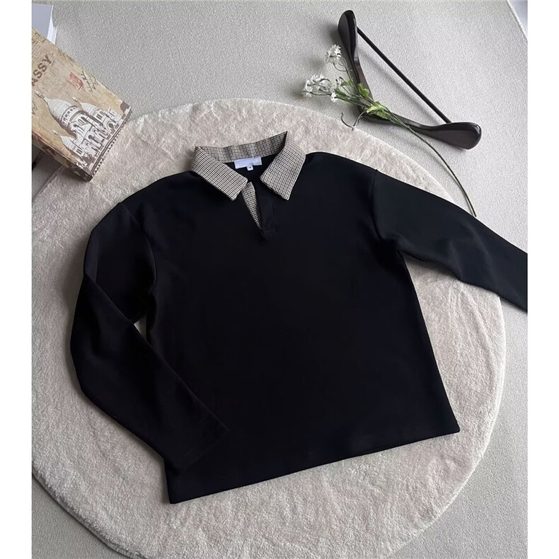 假两件拼接格子polo衫长袖男款T恤穿搭长袖t恤潮流PLT579P38,男装Polo衫,星座1013-5