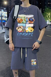 ！直播推荐！2023夏季男士华夫格短袖套装HTZ22P50图片