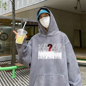23/秋季360G麂皮绒印花宽松休闲连帽卫衣JWY3272 P50控69图片