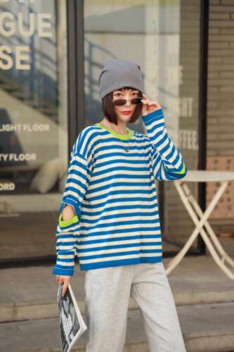 新款条纹针织打底，其它，C&B