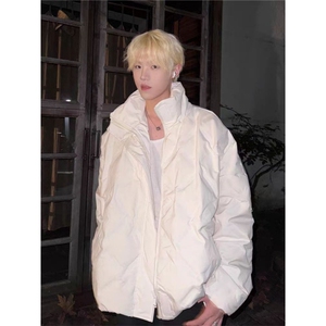 已备大货 冬季棉袄美式复古菱格设计感痞帅外套面包服男WL14-p88图片