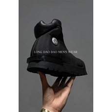 龙叨叨秋季潮流美式设计厚底增高系带高帮大圆头休闲板鞋XD01p145，男鞋靴子，电商D256A(原A064A)