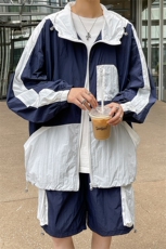 夏季夹克衫防晒服套装运动风撞色时尚防晒衣男XZ514-2-1610-P98，男装防晒衣，星座514-2(原B239)