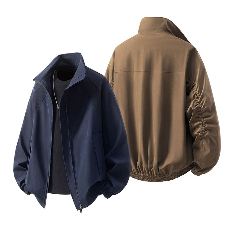 美式罗纹拼接袖子褶皱大码M-5XL教练夹克男JK78056P69控105,男装夹克,星座226-1