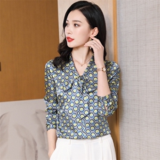 高级感真丝衬衫女长袖时尚洋气2026新款真丝上衣蝴蝶结飘带小衫，女装衬衫，阿舍尔精品
